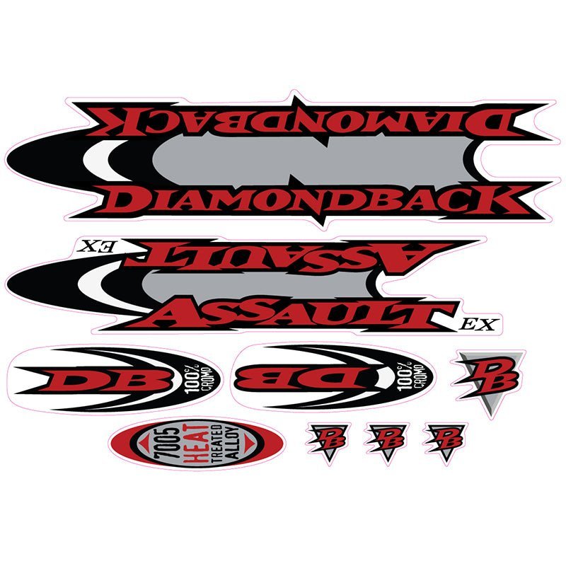 Diamond Back - 1998 Assult EX for white frame decal set - Old school bmx - Bmx Products AU