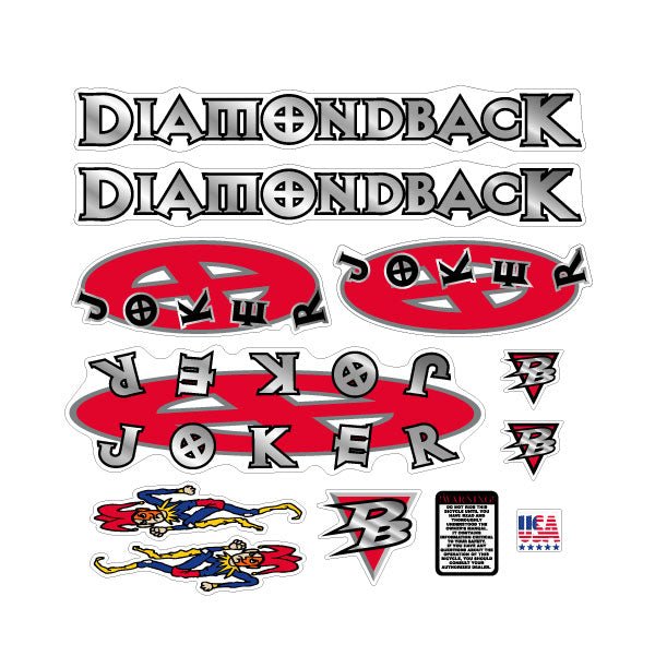 Diamond Back - 1998 Joker decal set for Grey frame - Old school bmx - Bmx Products AU