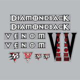 Diamond Back - 1998 Venom for Black frame decal set - Old school bmx - Bmx Products AU