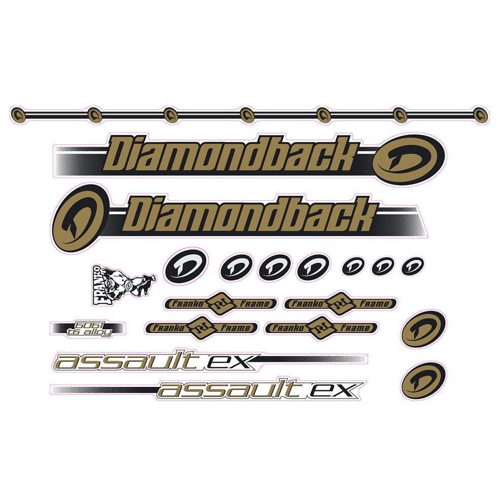 Diamond Back - 2000 Assult EX for white frame decal set - Old school bmx - Bmx Products AU