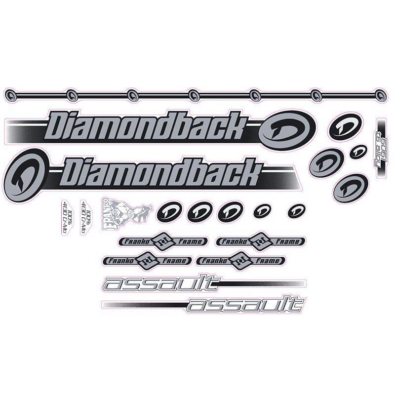 Diamond Back - 2000 Assult for Blue frame decal set - Old school bmx - Bmx Products AU