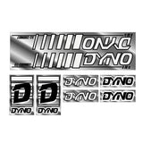 DYNO - 1985 D30FS - Black & white on chrome decal set - old school bmx - Bmx Products AU