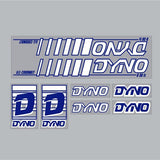 DYNO - 1985 D30FS - blue & white on clear decal set - old school bmx - Bmx Products AU