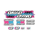DYNO - 1988 DINKY - Blue Pink with BLACK DINKY on clear decal set - old school bmx - Bmx Products AU