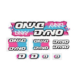 DYNO - 1988 DINKY - Blue Pink with WHITE DINKY on clear decal set - old school bmx - Bmx Products AU