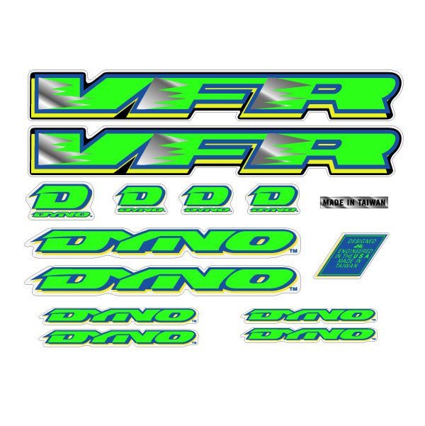 DYNO - 1993 VFR decal set for black grey frame - old school bmx - Bmx Products AU