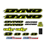 DYNO - 1994 AIR decal set - FLURO YELLOW for Chrome frame - old school bmx - Bmx Products AU