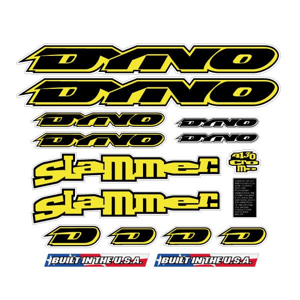 DYNO - 1994 Slammer decal set for chrome frame CATALOG SET - old school bmx - Bmx Products AU