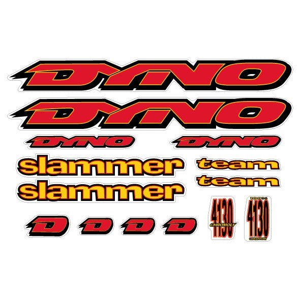 DYNO - 1995 Slammer Team decal set for Chrome frame - old school bmx - Bmx Products AU