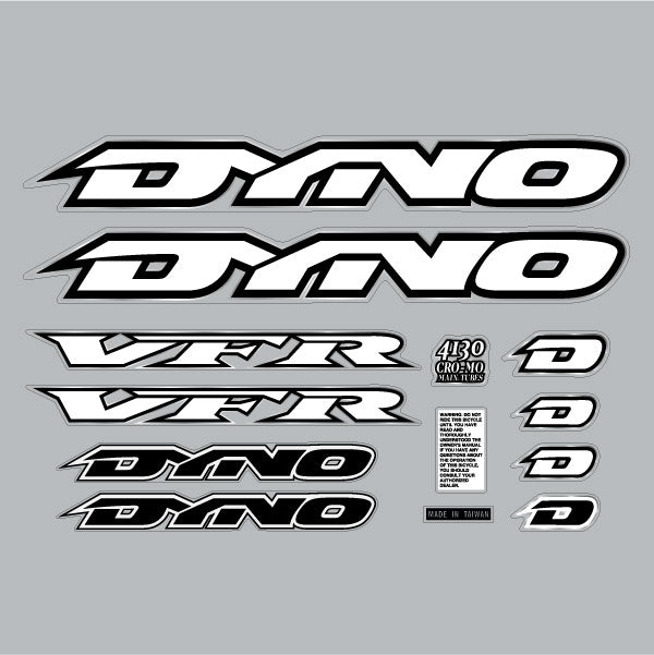 DYNO - 1995 VFR decal set for Red frame - old school bmx - Bmx Products AU