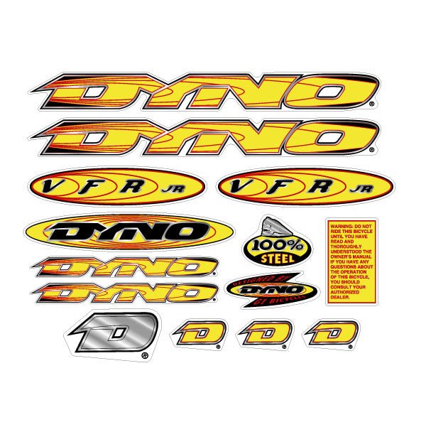 DYNO - 1999 VFR JR decal set for blue frame - old school bmx - Bmx Products AU