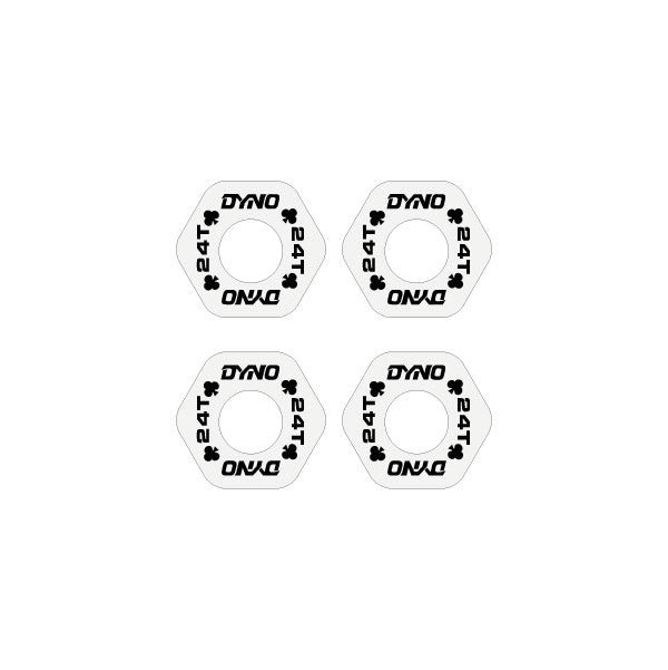 DYNO - Peg end decals on clear BLACK - old school bmx - Bmx Products AU