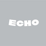 Echo - Helmet Decal - Curved Die cut - WHITE decal - old school bmx - Bmx Products AU