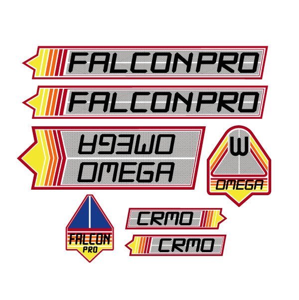 Falcon Pro - Omega decal set - Old School BMX - Bmx Products AU