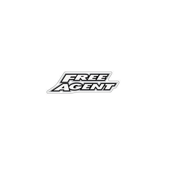 Free Agent - Stem cap decal - black silver on clear - old school bmx - Bmx Products AU