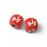 GJS - Logo Dice Tire Valve Caps (Pair) - RED - old school bmx - Bmx Products AU