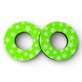 Grip Donuts - (Pair) - FLURO GREEN - STARS - old school bmx - Bmx Products AU