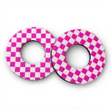 Grip Donuts - (Pair) - MAGENTA - CHECKER - old school bmx - Bmx Products AU