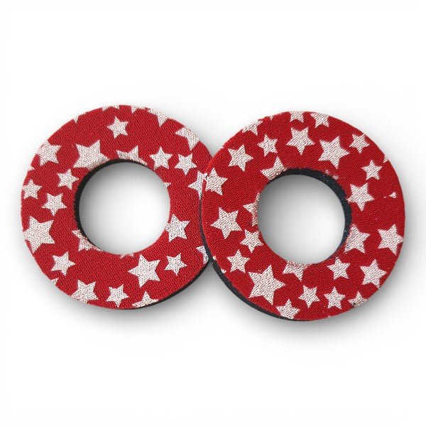 Grip Donuts - (Pair) - RED - STARS - old school bmx - Bmx Products AU