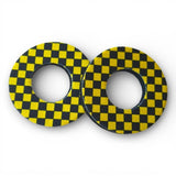Grip Donuts - (Pair) - YELLOW - CHECKER - old school bmx - Bmx Products AU