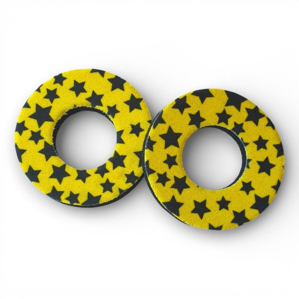 Grip Donuts - (Pair) - YELLOW - STARS - old school bmx - Bmx Products AU