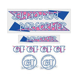 GT - 1986 Performer - Pink and blue on clear - decal set - Old school bmx - Bmx Products AU