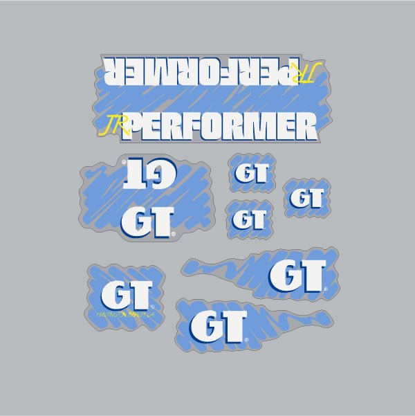 GT - 1988 JR Performer decal set for Pink frame - on Clear - Old school bmx - Bmx Products AU