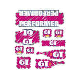 GT - 1988 Performer decal set for Black or Blue frame - on Chrome - Old school bmx - Bmx Products AU
