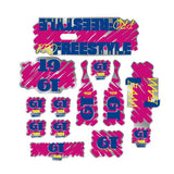 GT - 1988 PRO Freestyle Tour TEAM decal set for Chrome or White frame - on Chrome - Old school bmx - Bmx Products AU