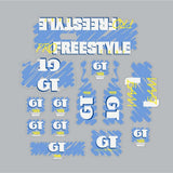 GT - 1988 PRO Freestyle Tour TEAM decal set for Pink frame - on Clear - Old school bmx - Bmx Products AU