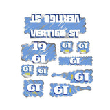 GT - 1988 Vertigo ST decal set for Pink frame - on Chrome - Old school bmx - Bmx Products AU