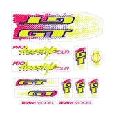 GT - 1991 Pro Freestyle TOUR - on Clear for black frame decal set - Old school bmx - Bmx Products AU