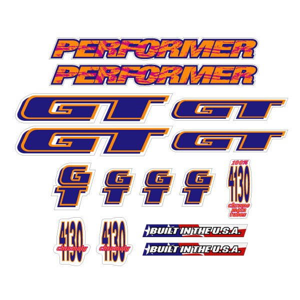 GT - 1994 Performer decal set - for Blue frame - Old school bmx - Bmx Products AU