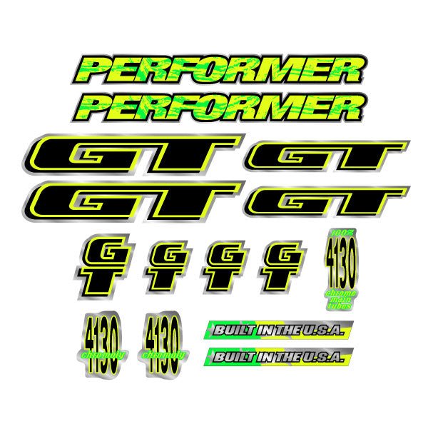 GT - 1994 Performer decal set - for Chrome frame Chrome - Old school bmx - Bmx Products AU