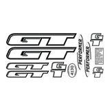 GT - 1998 Performer - Black, Silver & White for black or green frame decal set - Old school bmx - Bmx Products AU