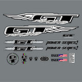 GT - 1998 Power Series 1.0 - decal set for blue frame - Old school bmx - Bmx Products AU