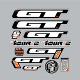 GT - 2000 - Tour 2 - decal set - Red frame - Old school bmx - Bmx Products AU