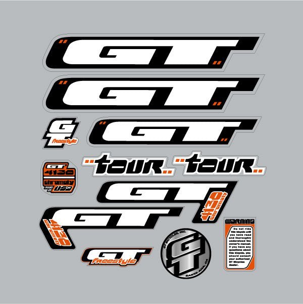 GT - 2000 - Tour - decal set - Red frame - Old school bmx - Bmx Products AU