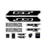 GT - 2001 Jamie Bestwick Pro Model - black for grey frame decal set - Old school bmx - Bmx Products AU