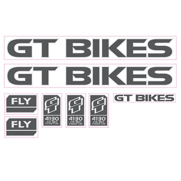 GT - 2005 FLY Black white Clear decal set - Old school bmx - Bmx Products AU