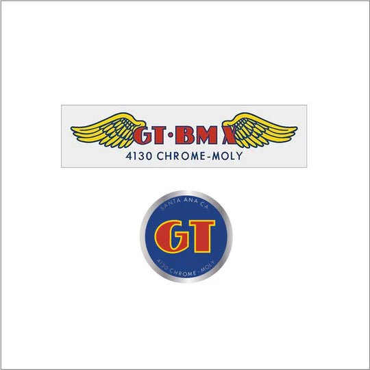 GT - 4130 - CLEAR bar decal set - Old school bmx - Bmx Products AU