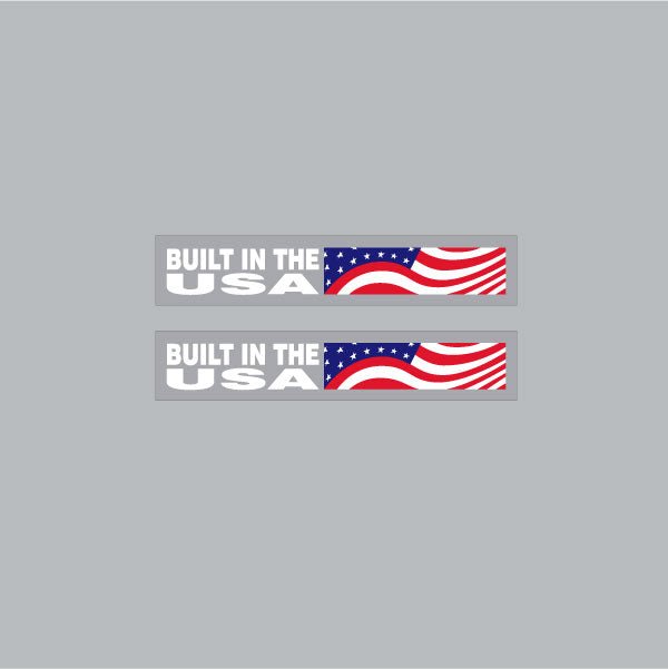 GT - 90's "BUILT IN THE USA" chainstay decals on clear White text - Old school bmx - Bmx Products AU