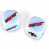 GT - 90's logo Dice Tire Valve Caps (Pair) - White - old school bmx - Bmx Products AU