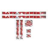 GT - Gary Turner - Gen 1 - Red on Chrome - decal set - Old school bmx - Bmx Products AU