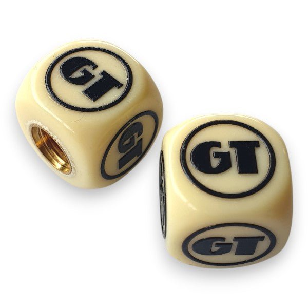 GT - One color Dice Tire Valve Caps (Pair) - Bone White - old school bmx - Bmx Products AU