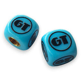 GT - One color Dice Tire Valve Caps (Pair) - Light Blue - old school bmx - Bmx Products AU