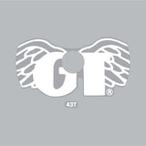 GT - Wings Sprocket decal - for 43T in WHITE on clear - Old school bmx - Bmx Products AU