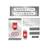 Hallmark - Red white black on chrome decal set - Old School BMX - Bmx Products AU