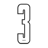 Haro - Stadium plate number 3 decal - White - Black - Old school bmx - Bmx Products AU