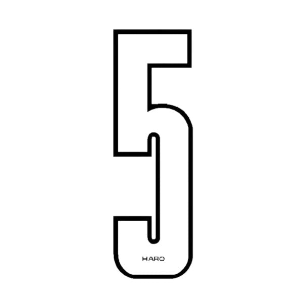 Haro - Stadium plate number 5 decal - White - Black - Old school bmx - Bmx Products AU